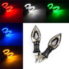 2pcs Motorcycle LED Turn Signal Light Amber Blade Lamp Indicator Blinker Waterproof Universal Flashing Moto Bike Super Bright 2024 - buy cheap