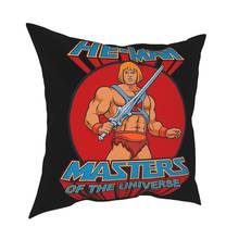 He-Man-funda de almohada cuadrada de los maestros del universo, cojines para sofá, He Man Heman 80s, Fundas de cojín personalizadas de dibujos animados 2024 - compra barato