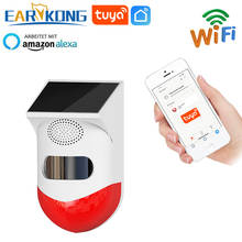 EARYKONG Tuya Smart Wifi Alarm System Solar Siren Outdoor PIR Waterproof APP Wireless Strobe Siren Burglar Alarm System 2024 - buy cheap