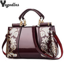 Bolsa feminina de couro, bolsa feminina de couro, bordada, luxuosa, marca famosa, de ombro, bolsa mensageiro, fashion 2024 - compre barato