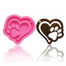 Crystal Epoxy Resin Mold Love Heart Bear Paw Keychain Casting DIY Silicone Mould X6HE 2024 - buy cheap