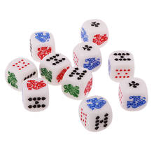 Juego de dados de póker de seis caras, paquete de 10 unidades, de acrílico de alta calidad de 16mm, para juego de cartas de póker de Casino 2024 - compra barato