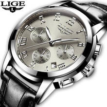 LIGE-Reloj deportivo para hombres, cronógrafo analógico de cuarzo, con indicador de fecha, estilo ejecutivo, a prueba de agua, con caja 2024 - compra barato