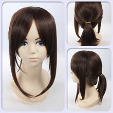 Attack on Titan Ymir Cosplay Wig Brown Short Ponytail Aurgelmir Heat Resistant Synthetic Hair + Wig Cap Halloween Party Wig 2024 - buy cheap