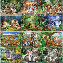 EverShine Diamond Painting Tiger Cross Stitch Kit Diamond Embroidery Animal Full Square Rhinestone Mosaic Manual Art Gift 2024 - buy cheap