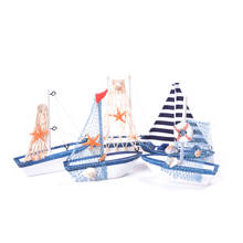 Barco de madeira marítimo, navio náutico, modelo de barco de vela miniatura marinho, decoração de mesa para casa, artesanato aleatório 2024 - compre barato