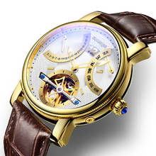 Guanqin relógios mecânicos automáticos luminosos masculinos, volante duplo, à prova d'água, para relógio masculino 2024 - compre barato