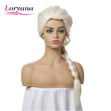 Loryana peruca longa de cabelo sintético, loira leve, para mulheres, resistente ao calor, para uso e cosplay, 2024 - compre barato