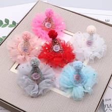 Glitter Cabelo Jóias DIY Material 3D Estrelas Magia Chiffon Floral Decorado Menina Headband Clipe Decoração 10 pçs/lote 2024 - compre barato