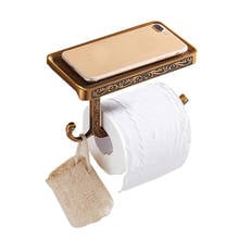 Soporte de papel higiénico de aleación de Zinc para baño, soporte para teléfono móvil con estante para pañuelos de baño, toallero, portarrollos de inodoro 2024 - compra barato