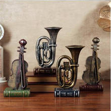 Artesanías de instrumentos musicales retro creativos de estilo europeo, regalos de decoración de la Mesa de bar para restaurante de oficina en casa 2024 - compra barato