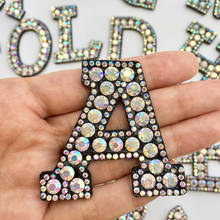 3D Shiny English Letters Rhinestone Patches For Clothes A-Z Alphabet Sew Iron On Applique Patch DIY Name 2024 - buy cheap