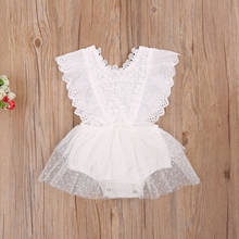 Fly Sleeve Baby Girls Romper Dress Crotch Buttons Hollow Floral Infant Kids Summer Toddler Mesh Sleeveless Bodysuit 0-24M 2024 - buy cheap