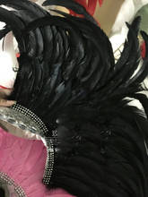 Головной убор с перьями женский певец головной убор для шоу на сцене головной убор индийская шапка аксессуар для волос 2024 - купить недорого