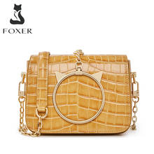 FOXER Fashion  Luxury Women Cross body Shoulder Bag Crocodile Pattern Mini Retro Cow Split Leather Lady Alligator Handbag 2024 - buy cheap