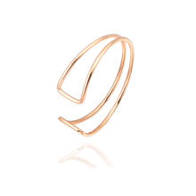 Women Open Cuff Bangles Simple Geometric Rose Gold  Color Punk Fashion Bangles Jewelry For Women Party Gifts Pulseras New 2024 - buy cheap