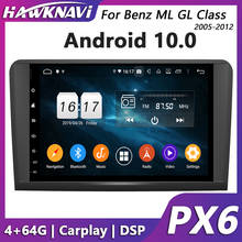 Hawknavi 9 "android 10 carro multimídia headunit player para mercedes benz ml gl w164 x164 classe com gps rádio navegação carplay 2024 - compre barato