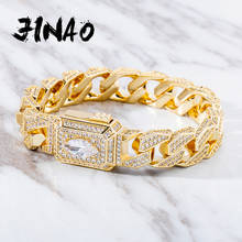 JINAO-pulsera de circonia cúbica con Micro pavé, brazalete de alta calidad, estilo Hip Hop, Punk, cadena cubana, joyería para regalo 2024 - compra barato