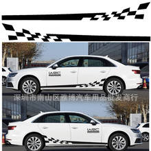 Car Stickers 4PCS WRC Check Flag Rally Racing Creative Decals For Ford Citroen Whole Body Auto Tuning Styling Vinyls 200cm D22 2024 - buy cheap