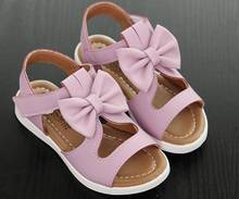 Sandalias de piel auténtica para niñas, zapatos de verano con flores y Punta abierta, talla 21-37, 2021 2024 - compra barato