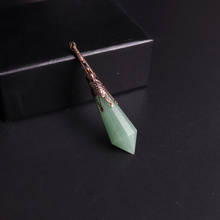 1PC High Quality Natural Stone Green Aventurine Facet Treat Pendulum for Dowsing Pendant Healing Pendule Chakra Crystal Jewelry 2024 - buy cheap