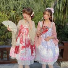 Preppy style student Hanfu retro sweet lolita sets top+dress victorian printing kawaii girl loli cos gothic lolita kimono 2024 - buy cheap