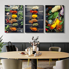 Pintura en lienzo de mezcla de hierbas y especias, carteles e impresiones, Cuadros, imágenes artísticas de pared para decoración de restaurante y comedor 2024 - compra barato