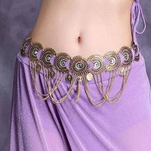 Wholesale 2 Colors Hollow Out  Waist Chains Crystal Sexy Beach Belly Belt Body Chains Link Tassel Gypsy Women Coins Body Jewelry 2024 - buy cheap