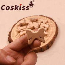 Coskiss Animal Bead 100pcs Food Grade Wood Bead Beech Wooden Butterfly DIY Teething Nursing Mom Necklace Jewelry Making Teethers 2024 - buy cheap