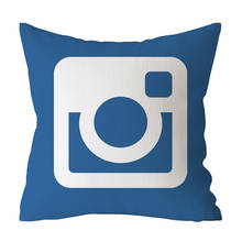 Наволочка на Youtube, Полиэстеровая декоративная подушка для дивана, чехол для Facebook Instagram, наволочка для домашнего декора 45x45cm 2024 - купить недорого