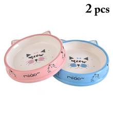 2pcs Dog Cat Bowls Ceramic Travel Cartoon Cute Cat  Feeding Feeder Water Bowl For Pet Dog Cats Puppy Outdoor Food Dish 2024 - buy cheap