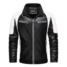 Jaqueta de couro masculina de lã de inverno, quente, couro de pu, casual, bomber, jaqueta de couro para homens, motocicleta, tamanho m-4xg 2024 - compre barato