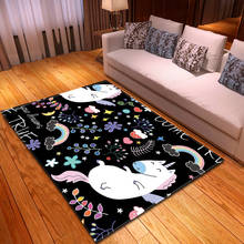 Cartoon Unicorn Print on Demand Carpets for Living Room Bedroom Large Carpet Kids play Floor Mat 3D Printing Child Game Big Rugs 2024 - buy cheap