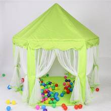 Портативная игрушечная палатка с москитной сеткой, детский домик для дома и улицы, игровой домик, замок для малышей, тёплая игровая палатка, синий зеленый розовый 2024 - купить недорого