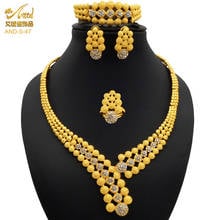 ANIID Jewelry Sets For Women Necklace Wedding Bridal Womens Bracelets African Gold Ring Flower Earring 24KGold Dubai Ethiopian 2024 - buy cheap