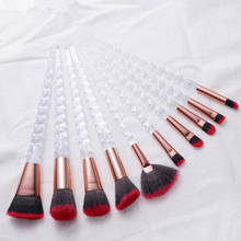10pcs Unicorn Makeup Brushes Set Crystal Spiral Handle Foundation Blending Powder eyeshadow eyebrow Make Up Brush Cosmetic Tools 2024 - buy cheap