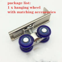 1 PC Light Sliding Door Roller 4 Wheels Home Room Wood Door Hanging Wheels Rail Track Pulley Bear 30KG For Furniture Hardware 2024 - buy cheap