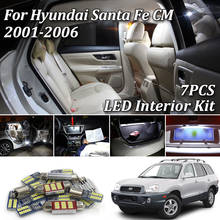 7 шт. белый Canbus без ошибок светодиодный интерьер свет комплект для 2001-2006 Hyundai Santafe Santa Fe SM ix45 светодиодный интерьер свет 2024 - купить недорого