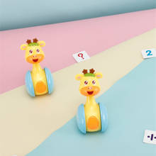 Детские Мультяшные погремушки олень слайд игрушки неваляшки кукла "Жираф" для ребенка Колокольчик музыка Монтессори Раннее Обучение Игрушка Подарки 2024 - купить недорого
