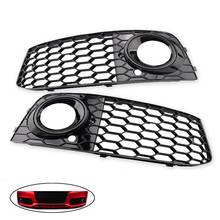 1 Pair Car  Fog Light Open Vent Grille Intake Cover Honeycomb Mesh For Audi A4 B8 RS4 Style 2009 2010 2011 2012 Fog Lamp Frame 2024 - buy cheap