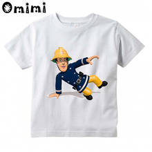 Camiseta con diseño de bombero Sam para niños y niñas, camisa de manga corta Kawaii, divertida, ooo3062 2024 - compra barato
