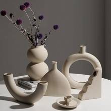 Nordic Minimalist Ceramic Vase Fake Dried Flower Accessories Home Livingroom Desktop Crafts Coffee Table Figurines Decoration 2024 - buy cheap