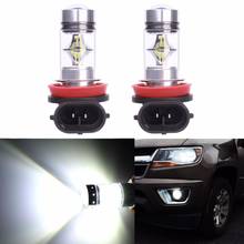 Pair 100W H11 H8 H9 H16LL 6500k bombillas 4300K Yellow 1000K Ice Blue H11 H8 Fog Lights 2323 LED Projector Driving Light Bulbs 2024 - buy cheap