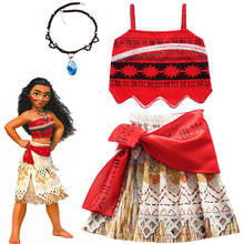 2020 Girls Moana Cosplay Costume for Kids Vaiana Princess Dress Clothes with Necklace for Halloween Costumes Gifts for Girl 2024 - buy cheap