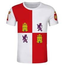 Camiseta de los brazos de la bandera de Castile y León, personalizada, española, emblema de Castiella, estados de Castela, nombre de la ciudad, número, Jersey 2024 - compra barato