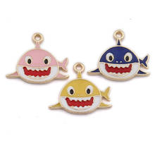 10pcs 16*18mm Enamel Shark Charm For Jewelry Making Fashion Alloy Charm Earring Pendant Bracelet And Necklace Charms 2024 - buy cheap