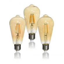 9PCS LED 2W 4W 6W 8W ST64 S14 Amber Filament bulb  E27 LED Light 220V Vintage Edison Bulb Lamp Retro Gold Glass Appearance 2024 - buy cheap