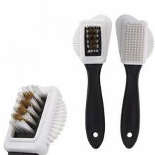 3 Side Of Cleaning Brushes For Suede Leather Nubuck Three Side Cleaning Shoe Brush High Quality Black S Shape Boot Shoes 2024 - buy cheap
