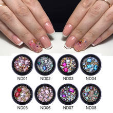 Diamantes de imitación de cristal 3D para uñas, decoraciones para Nail Art, mezcla de colores, marco de Metal de aleación acrílica, decoración de uñas, 2021 2024 - compra barato