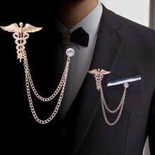 Korean High-end Animal Snake Brooch Metal Rhinestone Tassel Chain Lapel Pin Suit Badge Corsage Jewelry for Men Accessories Gifts 2024 - buy cheap